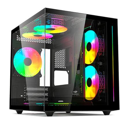 Gabinete gamer aquário grande usb 3.0 tipo c para até 7 cooler fan aquarius profissional mt-g810bk preto c3tech - Gabinete Gamer - Magazine Luiza