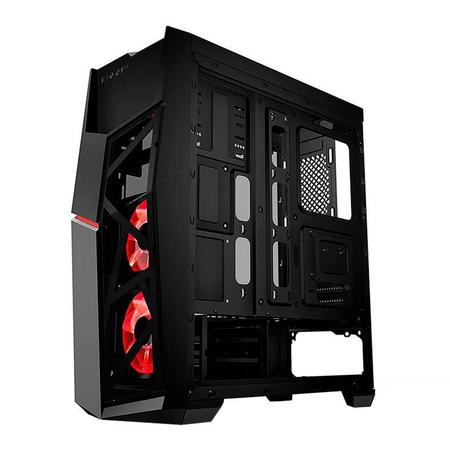 Imagem de Gabinete Gamer AZZA Golem 221 Lateral de Vidro Led Vermelho Preto, CSAZ-221G