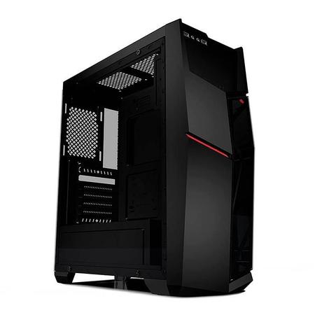 Imagem de Gabinete Gamer AZZA Golem 221 Lateral de Vidro Led Vermelho Preto, CSAZ-221G