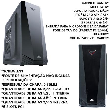 Imagem de Gabinete Gamer C3Tech MT-G80BK Sem Fonte Mid Tower