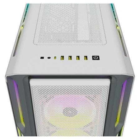 Imagem de Gabinete Gamer Corsair 5000T, Mid Tower, LED RGB, ATX, Lateral em Vidro Temperado,  Branco - CC-9011231-WW