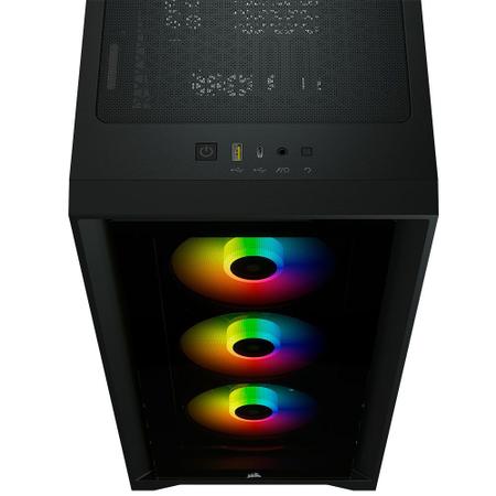 Imagem de Gabinete Gamer Corsair iCUE 4000X, RGB, Mid-Tower, ATX, Lateral e Frontal em Vidro Temperado, Com FAN, Preto - CC-9011204-WW