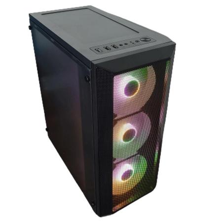Imagem de Gabinete Gamer Desktop com 03 Cooler Fan Led RGB Usb Mid Tower Black Edition C3tech