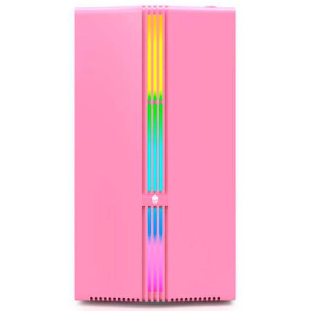 Imagem de Gabinete Gamer Evolut Lotus, Lateral em Vidro Temperado, Fita LED RGB Rainbow, M-ATX, Rosa - EG-816