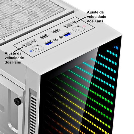 Olha que top que ficou o novo Gabinete Gamer Gamemax Infinit M908-TR RGB,  Mid Tower, 1 fan, vidro temperado, espelho infinito com iluminação Led  Rainbow.🤩😃, By MGinfo Informatica e Acessórios