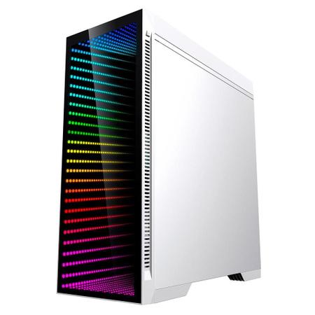 Olha que top que ficou o novo Gabinete Gamer Gamemax Infinit M908-TR RGB,  Mid Tower, 1 fan, vidro temperado, espelho infinito com iluminação Led  Rainbow.🤩😃, By MGinfo Informatica e Acessórios