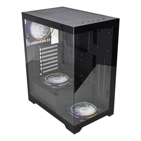 Imagem de Gabinete gamer k-mex aquario poseidon cg-11g4 preto atx lateral em vidro sem fan