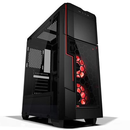 Imagem de Gabinete Gamer LED Vermelho ATX e Micro ATX Crimson 211 AZZA