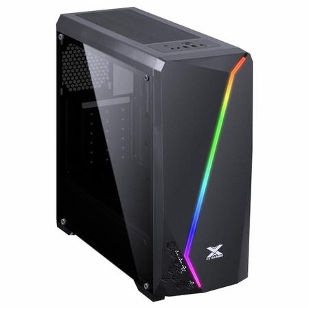 Imagem de Gabinete Gamer Lynx Com Lateral Acrílica Preto Fita Led Rgb Frontal E Cover De Fonte