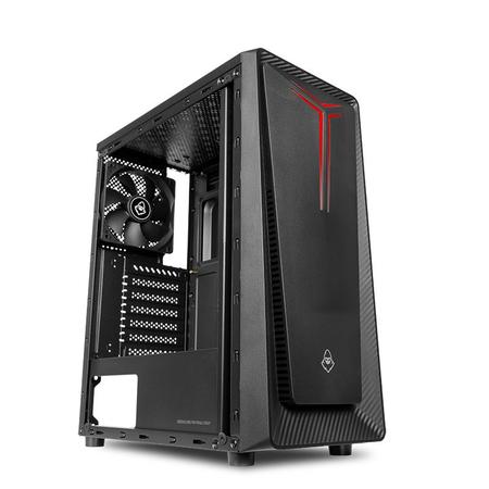 Imagem de Gabinete Gamer Mancer Crusader, Mid-Tower, Lateral de Vidro, Com 1 Fan, Preto, MCR-CSD-BK01