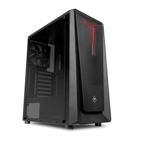 Imagem de Gabinete Gamer Mancer Crusader, Mid-Tower, Lateral de Vidro, Com 1 Fan, Preto, MCR-CSD-BK01