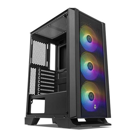 Imagem de Gabinete Gamer Mancer Narok, RGB, Mid-Tower, Lateral de Vidro, Com 3 Fans, Preto, MCR-NRK-RGB01