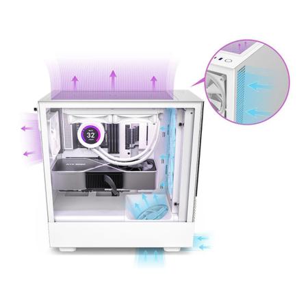 NZXT H5 Elite - All White CC-H51EW-01 White Computer Cases 