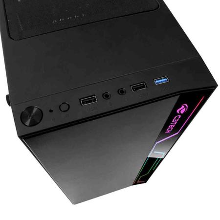 Imagem de Gabinete Gamer Painel Frontal LED RGB Acrílico Preto C3tech MT-G400BK Usb 3.0