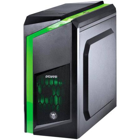 Imagem de Gabinete Gamer PcYes DARK DWARF Mid-Tower 1 Fan Led Verde Frontal USB 3.0 Lat. Acrílico S/Fonte