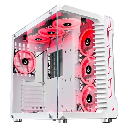 Imagem de Gabinete Gamer Rise Mode Galaxy Glass, Mid Tower, Lateral e Frontal em Vidro Temperado, Branco - RM-GA-GG-FW