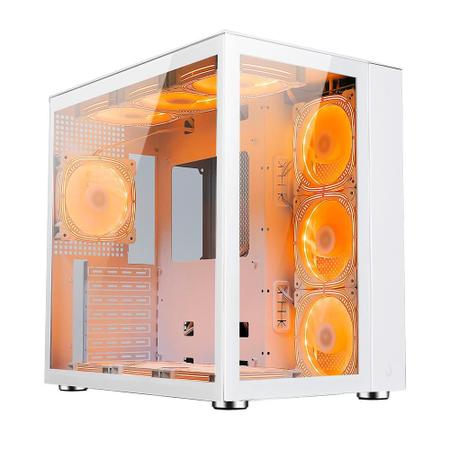 Imagem de Gabinete Gamer Rise Mode Galaxy Glass Standard White, Mid Tower, ATX, Lateral e Frontal em Vidro Temperado, 10x Cooler Fan ARGB, Branco - RM-GA-GGS...