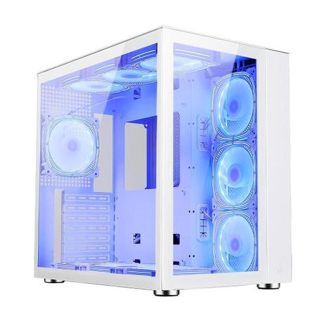 Imagem de Gabinete Gamer Rise Mode Galaxy Glass Standard White, Mid Tower, ATX, Lateral e Frontal em Vidro Temperado, 10x Cooler Fan ARGB, Branco - RM-GA-GGS...