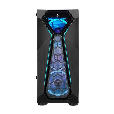 Imagem de Gabinete Gamer Rise Mode X4 Glass, Barra de LED RGB, Lateral em Vidro Fumê, Preto - RM-X4-04-FB