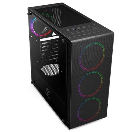 Imagem de Gabinete Gamer T-Dagger, Lateral em Acrilico, Mid Tower Preto - TGC-G10B