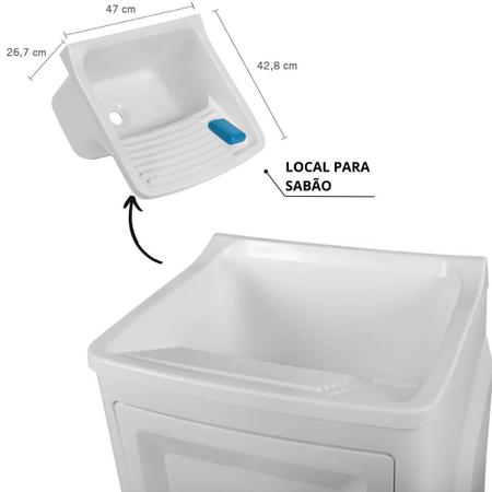 Imagem de Gabinete Lavanderia Tanque Branco 01 Porta + Fita Veda Rosca