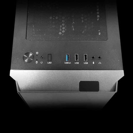 Imagem de Gabinete Mid Tower Gamer C3tech com 02 Cooler Fan LED Anel RGB Vidro Temperado Psu Cover USB 3.0 Preto
