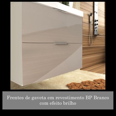 Imagem de Gabinete Para Banheiro 3 Gavetas Com Lavatório e Espelheira Pietra Branco Ginduia Bosi