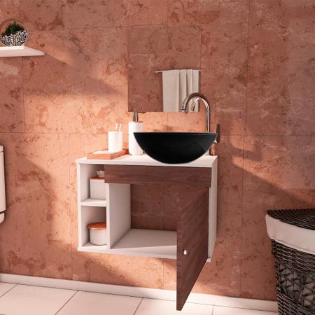 Imagem de Gabinete para banheiro 60cm com cuba e espelho suspenso