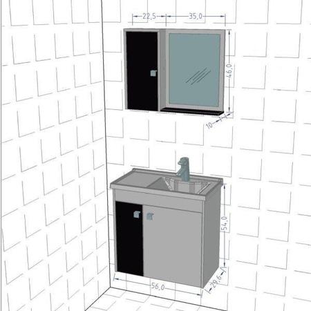 Imagem de Gabinete para Banheiro com Cuba e Espelheira Munique Móveis Bechara