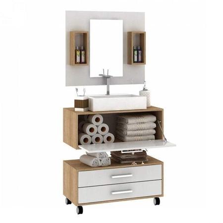 Imagem de Gabinete para Banheiro com Cuba Espelheira e Gaveteiro Espresso Móveis