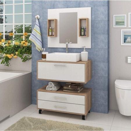 Imagem de Gabinete para Banheiro com Cuba Espelheira e Gaveteiro Espresso Móveis