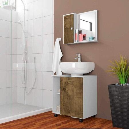 Imagem de Gabinete para Banheiro com Espelheira 1 Porta Móveis Bechara