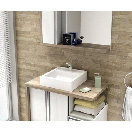Imagem de Gabinete para Banheiro com Espelheira Balcony Malbec 80 (Não acompanha torneira)