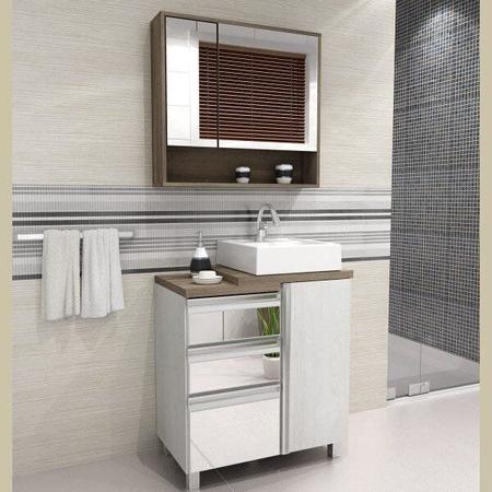 Imagem de Gabinete para Banheiro com Espelheira Balcony Torino 70 (Não acompanha torneira)
