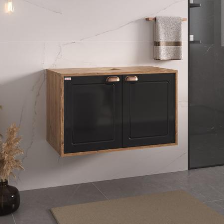 Gabinete para Banheiro Creta 78cm Suspenso - Fabribam Imagem de Gabinete para Banheiro Creta 78cm Suspenso - Fabribam