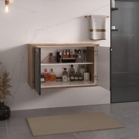 Gabinete para Banheiro Creta 78cm Suspenso - Fabribam Imagem de Gabinete para Banheiro Creta 78cm Suspenso - Fabribam