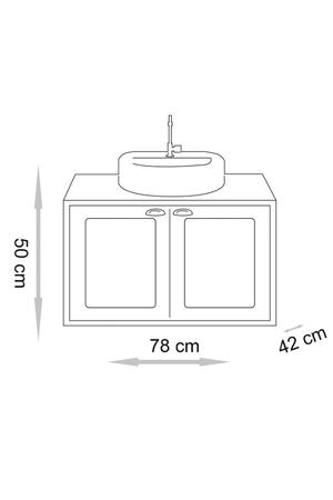 Gabinete para Banheiro Creta 78cm Suspenso - Fabribam Imagem de Gabinete para Banheiro Creta 78cm Suspenso - Fabribam