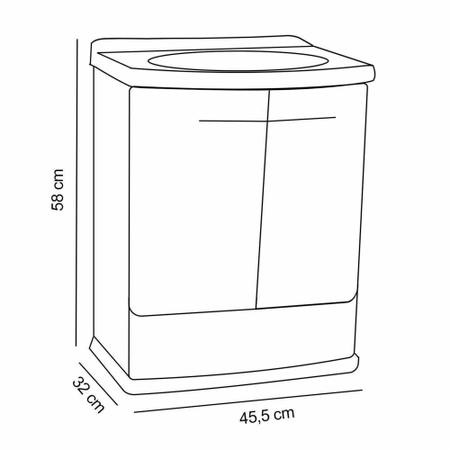 Imagem de Gabinete para Banheiro em Plástico com Lavatório Fit Astra sem Torneira Branco