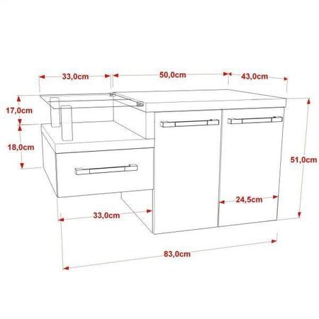 Imagem de Gabinete para Banheiro Legno 830W Compace