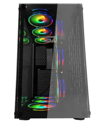 Imagem de Gabinete PC Gamer Storm-z Pure Lateral em Vidro Temperado 3 FANs RGB Controlador de RGB USB 3.0