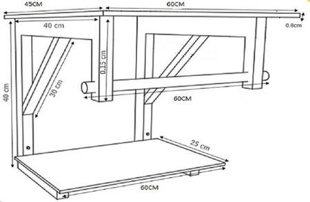 Imagem de Gabinete Vidro Banheiro 60Cm Ap Cuba Retangular Branco Full