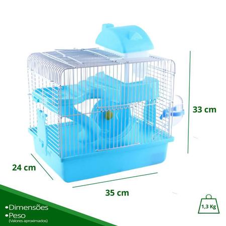 Imagem de Gaiola casinha para hamster toca completa azul