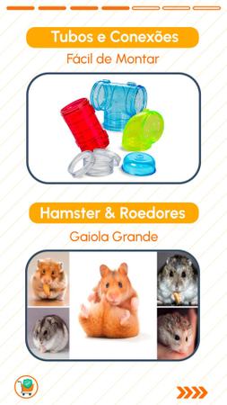 Imagem de Gaiola Hamster Grande 3 Andares Completa c/ Tubos Rodinha Casa Bebedouro Comedouro Labirinto Ramister Roedores e Ratos