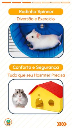 Imagem de Gaiola Hamster Grande 3 Andares Completa c/ Tubos Rodinha Casa Bebedouro Comedouro Labirinto Ramister Roedores e Ratos