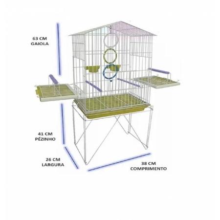 Imagem de Gaiola para Calopsita, Maritaca Mansa, Periquito e Cocota com pés Amarela