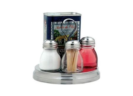 Galheteiro Aço Inox 3 Peças Globo - GLB 017 Imagem de Galheteiro Aço Inox 3 Peças Globo - GLB 017