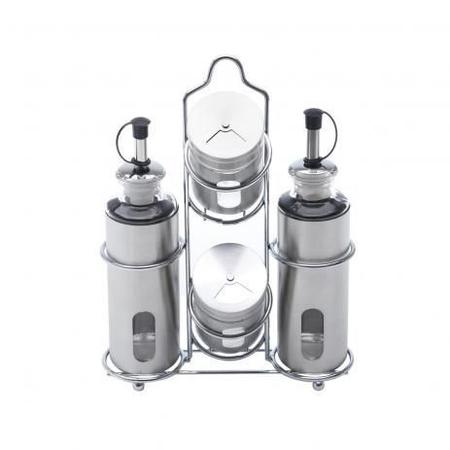 Galheteiro de Aço Inox 5 Peças - Bon Gourmet - Rojemac Imagem de Galheteiro de Aço Inox 5 Peças - Bon Gourmet
