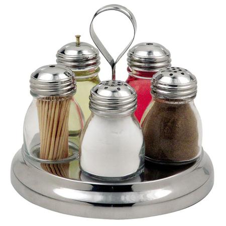Galheteiro de Inox 5 Pecas Globo Imagem de Galheteiro de Inox 5 Pecas Globo
