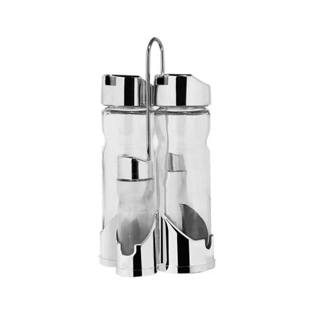 Galheteiro de Vidro com 4 Peças + Suporte - Art House Imagem de Galheteiro de Vidro com 4 Peças + Suporte