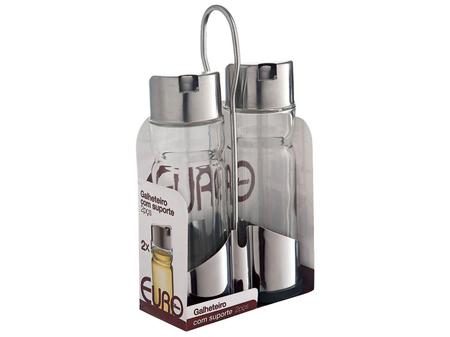 Galheteiro Vidro e Inox Euro Home 3 Peças - 80700 Imagem de Galheteiro Vidro e Inox Euro Home 3 Peças - 80700